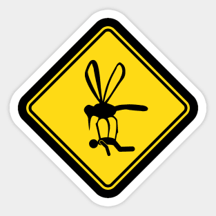 Giant Mosquito Warning Sign Sticker